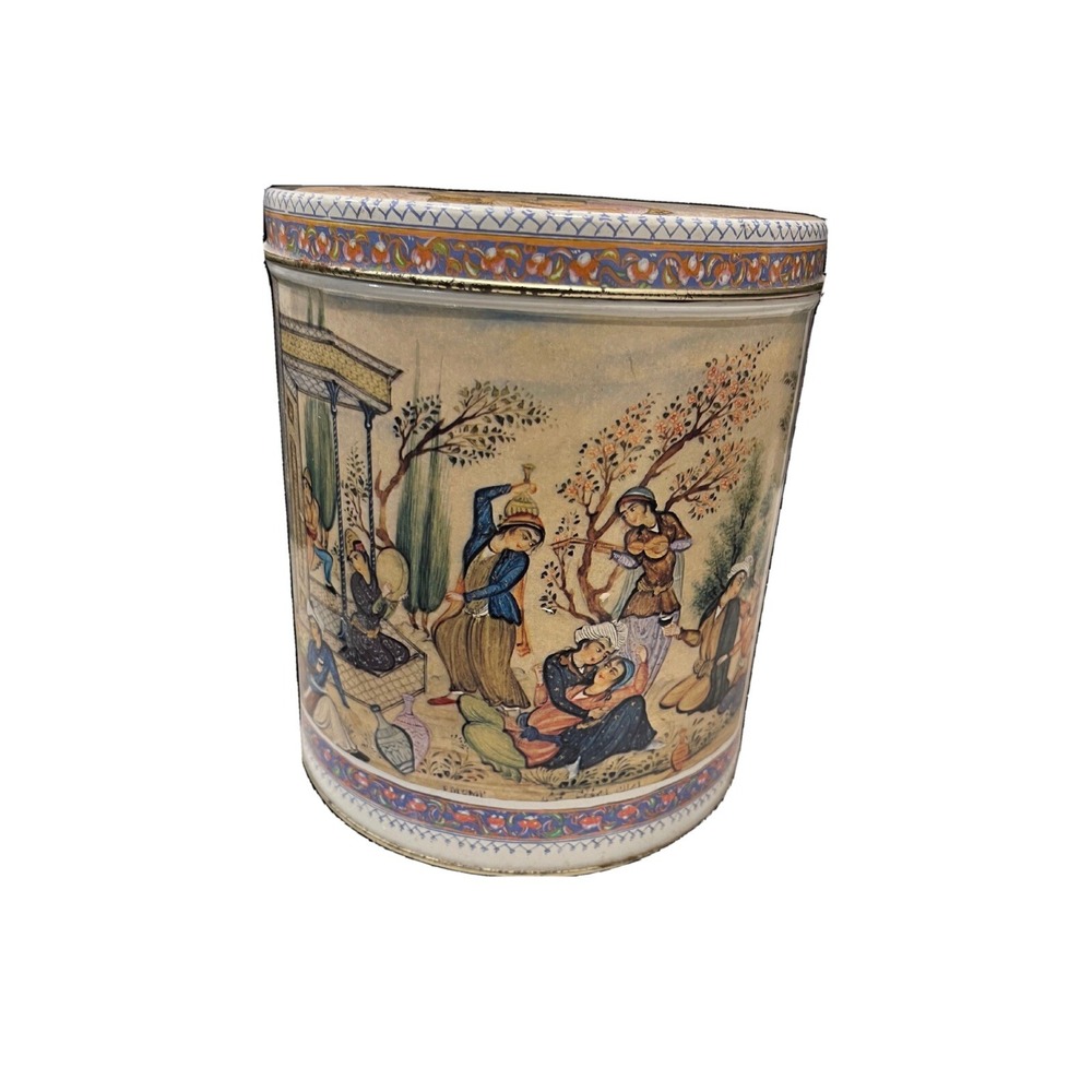 Vintage Benandre‎ Bath Oil Crystals Ben Ricket Tin Used RARE 6" x 5.5" EMPTY TIN
